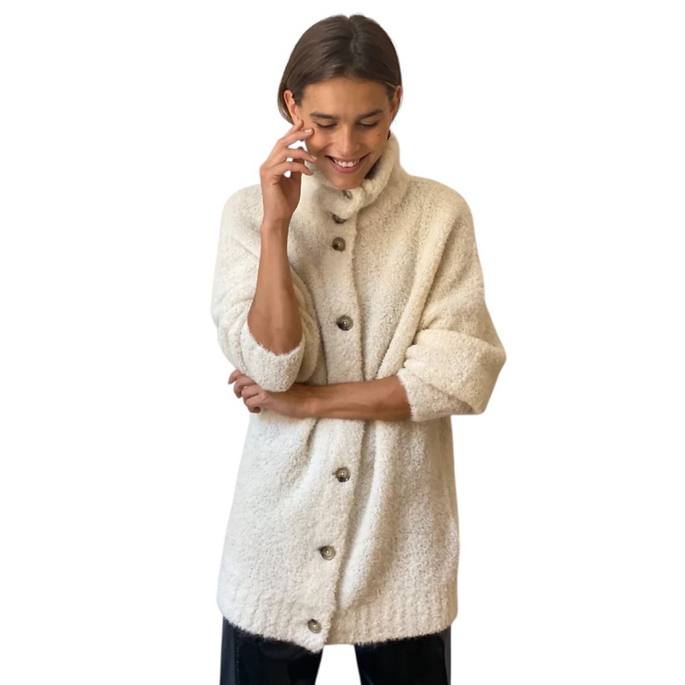 Aritzia Cream Button-Front Cozy Cardigan - Picture 11 of 15